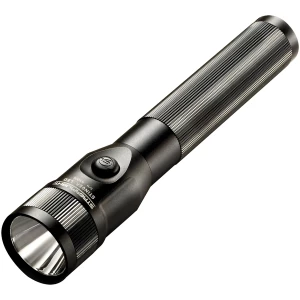 Streamlight Stinger LED 75711 rechargeable flashlight in black anodized finish with rubber grip