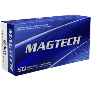 Magtech .32 Auto 50 rd box of .32 ACP Jacketed Hollow Point ammunition