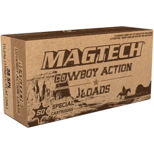 Magtech Cowboy .38 Special 158gr LFN 50-round box, lead flat-nose ammunition
