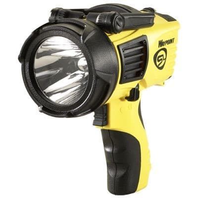 Streamlight WayPoint 550-lumen yellow LED spotlight, pistol-grip, polycarbonate body, runs on 4 C batteries