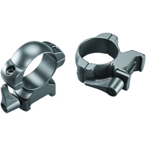 Weaver Lever-Lok 30mm high matte black steel scope rings, two-piece top mount