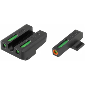 TruGlo TG13FN2PC TFX Pro  Black | Green Tritium & Fiber Optic Orange Outline Front Sight Green Tritium & Fiber Optic Rear Sight