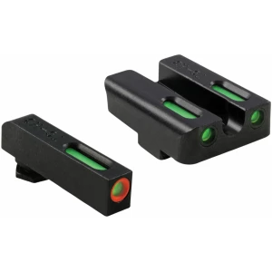 TruGlo TG13GL1PC TFX Pro  Black | Green Tritium & Fiber Optic Orange Outline Front Sight Green Tritium & Fiber Optic Rear Sight