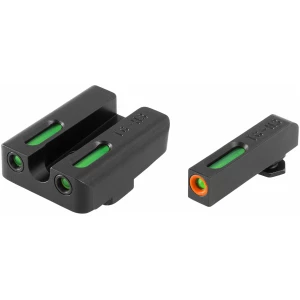 TruGlo TG13GL2PC TFX Pro  Black | Green Tritium & Fiber Optic Orange Outline Front Sight Green Tritium & Fiber Optic Rear Sight