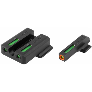 TruGlo TG13MP1PC TFX Pro  Black | Green Tritium & Fiber Optic Orange Outline Front Sight Green Tritium & Fiber Optic Rear Sight