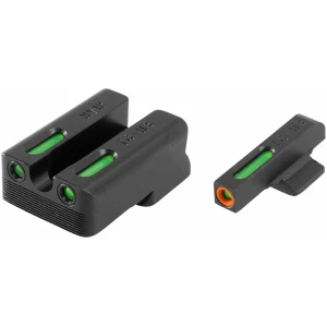 TruGlo TG13NV1PC TFX Pro  Black | Green Tritium & Fiber Optic Orange Outline Front Sight Green Tritium & Fiber Optic Rear Sight