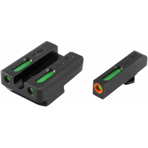 TruGlo TG13WA1PC TFX Pro  Black | Green Tritium & Fiber Optic Orange Outline Front Sight Green Tritium & Fiber Optic Rear Sight