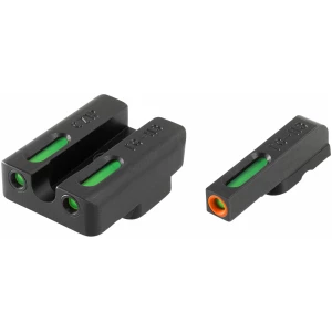 TruGlo TG13WA2PC TFX Pro  Black | Green Tritium & Fiber Optic Orange Outline Front Sight Green Tritium & Fiber Optic Rear Sight
