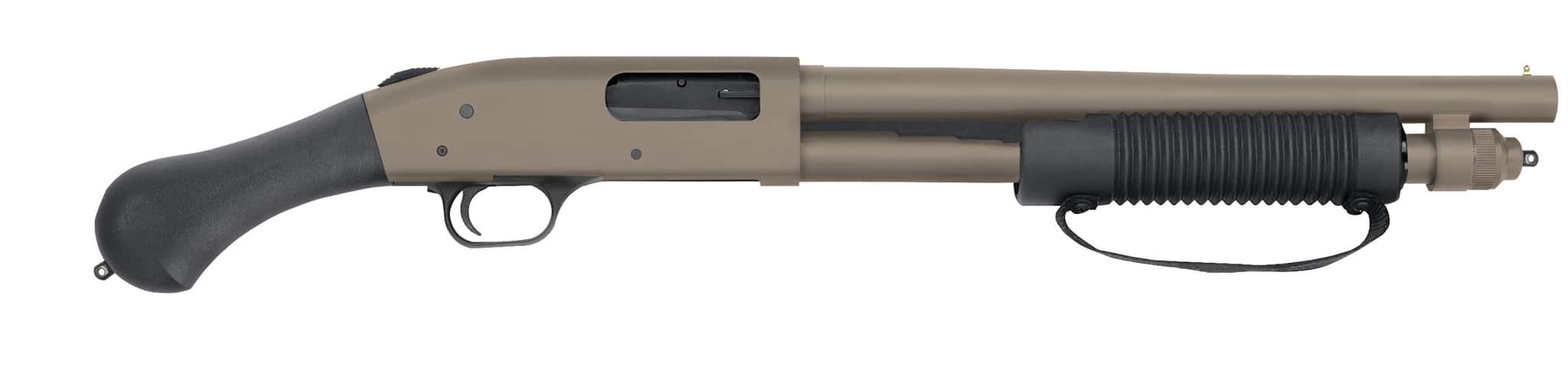 Mossberg 590 Shockwave 12 Gauge 14.375 inch Flat Dark Earth Cerakote with Raptor bird's-head grip