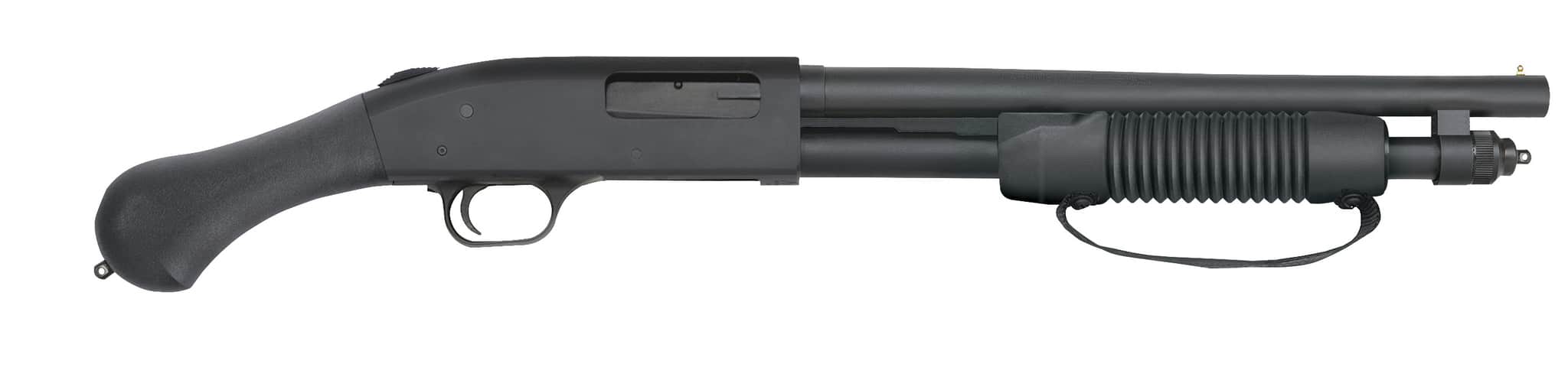 Mossberg 590 Shockwave 20 Gauge pump-action shotgun, blued finish, black synthetic Raptor grip