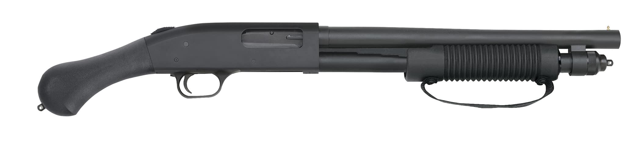 Mossberg 590 Shockwave 12 gauge pump-action shotgun, blued finish, black synthetic Raptor grip
