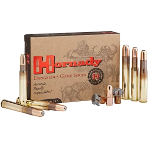 Hornady Dangerous Game 500 Nitro Express 570 gr DGX Bonded ammunition box