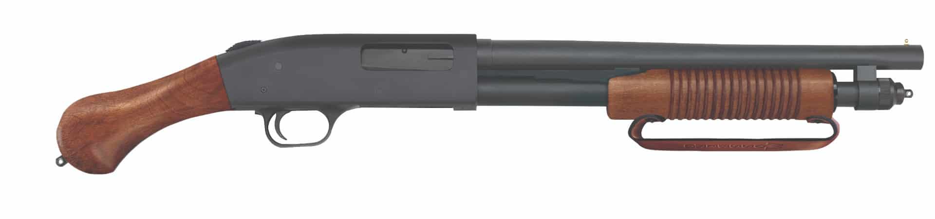 Mossberg 590 Nightstick 20ga pump shotgun with blued finish and walnut birds-head stock