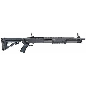 Mossberg 590R 12 Gauge 18.5-inch pump-action tactical shotgun with black synthetic stock