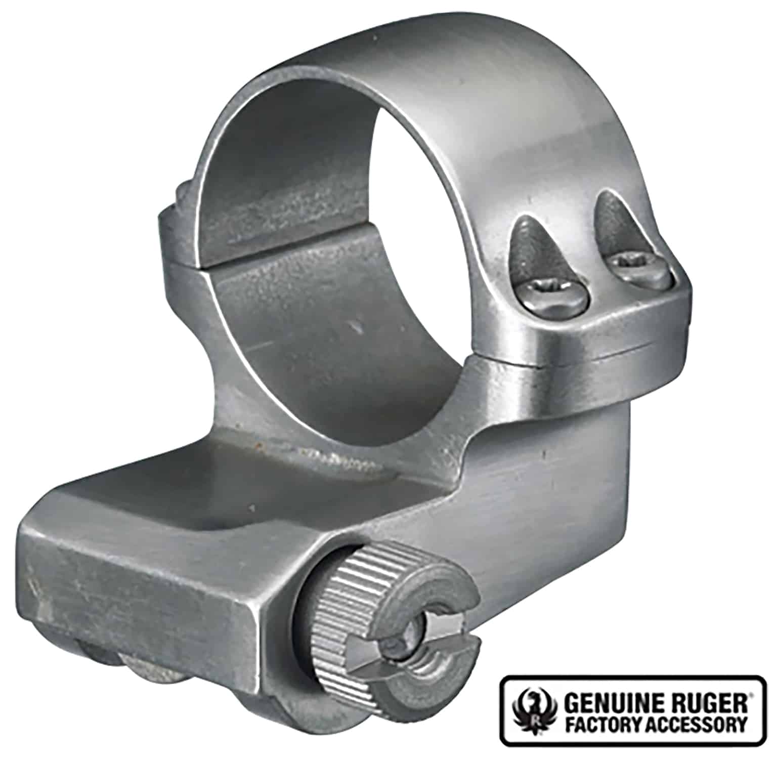 Ruger 4KO medium offset stainless scope ring, fits 1-inch tube and 42mm objective