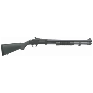 Mossberg 590A1 12ga 20in Parkerized shotgun with black synthetic stock and ghost ring sights