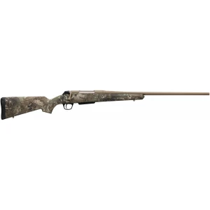 Winchester XPR Hunter Strata rifle with True Timber Strata synthetic stock, side view