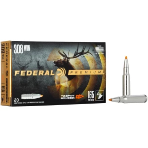 Box of Federal Premium Vital-Shok .308 Win 165 gr Trophy Bonded Tip ammunition