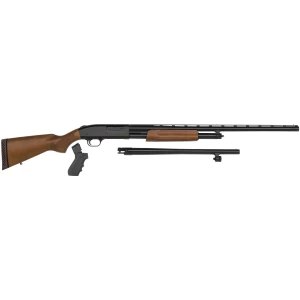 Mossberg 500 Field/Security Combo 12ga with 28" vent rib and 18.5" security barrels, blued finish, hardwood stock