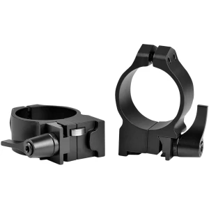 Warne Maxima 30mm medium matte black quick-detach scope rings for Ruger dovetail receivers