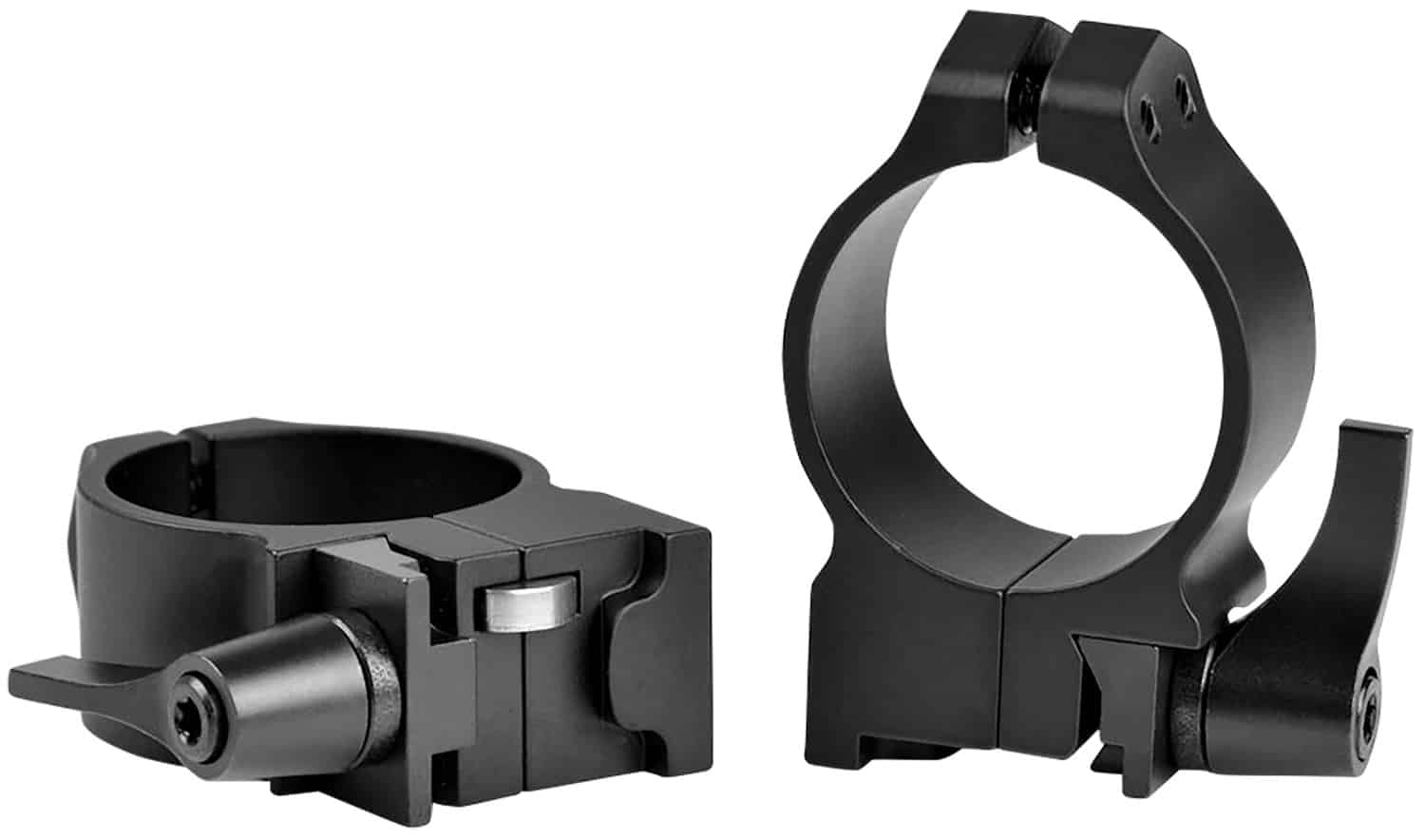 Warne Maxima 30mm medium matte black quick-detach scope rings for Ruger dovetail receivers