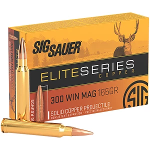 Sig Sauer Elite Hunting .300 Win Mag ammunition box with 20 rounds