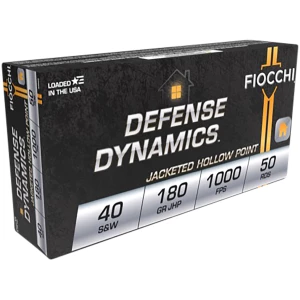 Fiocchi 40 S&W 180 grain ammunition 50 round box