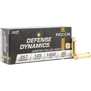 Fiocchi 357 Magnum 125gr JHP ammunition 50-round box