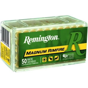 Remington 22 WMR 40 gr JHP ammunition box, 50 rounds