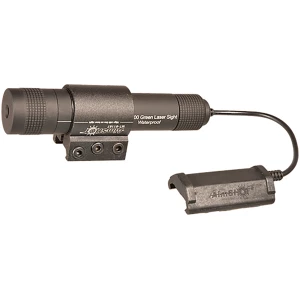 AimShot KT81067 green rifle laser kit mounted on Picatinny rail, matte black