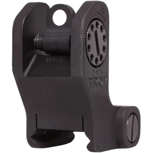 Troy Ind SSIGFRSROBT00 Rear Fixed BattleSight Round Black Hardcoat Anodized for AR-15/AR-10