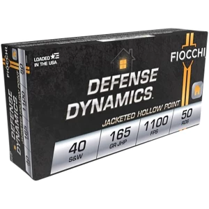 Fiocchi 40 S&W 165gr JHP Defense Dynamics ammunition 50rd box