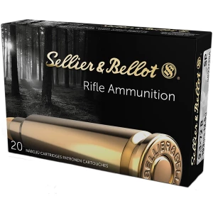 Sellier & Bellot SB9372RA 9.3x72R 193 gr soft point ammunition box and cartridges