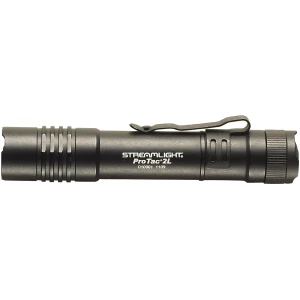 Streamlight ProTac 2L black flashlight with pocket clip and nylon holster