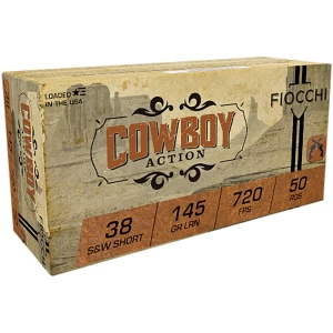 Fiocchi 38 S&W Short 145gr LRN 50-round box ammunition