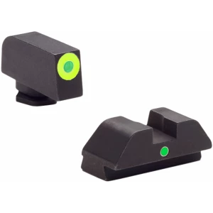 AmeriGlo GL305 i-Dot Sight  Set for Glock  Green Tritium LumiGreen Outline Front Sight-Green Tritium Rear Sight
