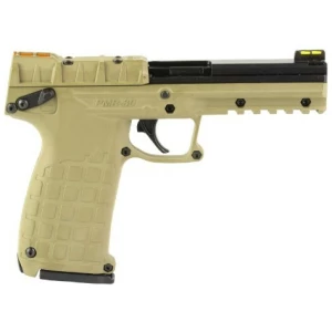 KelTec PMR30 .22 WMR 4.3 inch tan polymer pistol with serrated slide and fiber optic sights