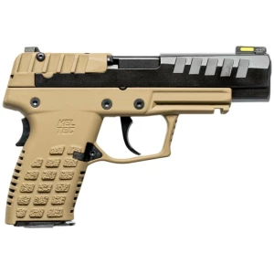Kel-Tec P15 9mm CA-compliant pistol tan grip black slide 4 inch barrel