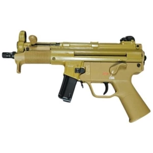 Heckler & Koch SP5K-PDW 9mm RAL8000 Flat Dark Earth pistol angled view