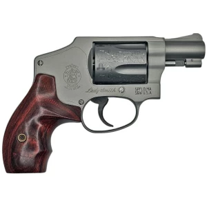 Smith & Wesson Model 642 LadySmith satin stainless revolver with engraved cylinder and Dymondwood grip