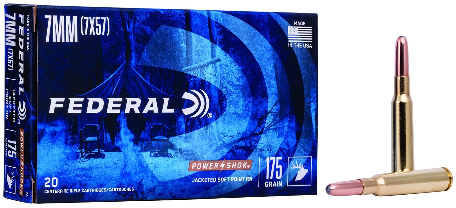 Federal Power-Shok 7x57 Mauser 175 grain jacketed soft point 20-round box