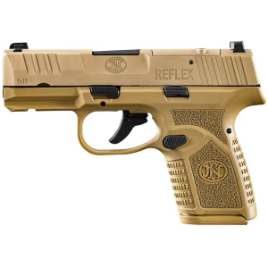 FN Reflex MRD 9mm 3.3in FDE pistol, optic-ready slide, includes two 10-round magazines