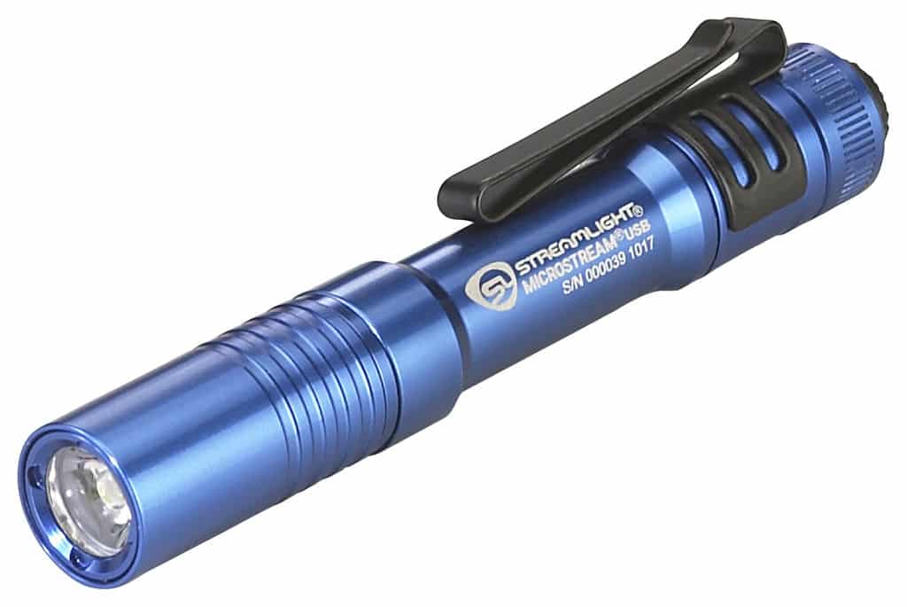 Streamlight MicroStream USB 250-lumen blue ultra-compact flashlight product image