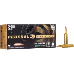 Federal Gold Medal .30-06 Springfield 168 gr Sierra MatchKing BTHP ammunition box, 20 rounds