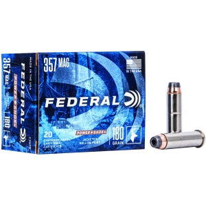 Federal Power-Shok .357 Magnum 180 gr ammunition box, 20 rounds
