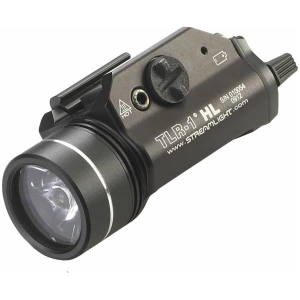 Streamlight TLR-1 HL 1000 lumen rail-mounted weapon light in black anodized finish