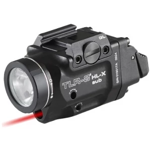 Streamlight TLR-8 HL-X Sub 1000 lumen weapon light with red laser for Springfield Hellcat, black