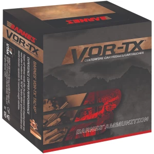 Barnes VOR-TX .45 Long Colt 200 gr XPB ammunition box and cartridges