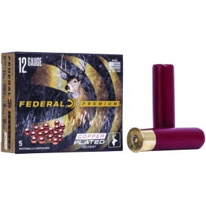 Federal Premium Vital-Shok 12ga 3.5in 00 Buckshot box, 5 rounds, copper-plated shot