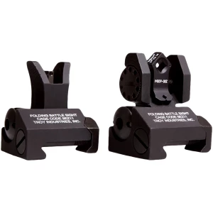 Troy Ind SSIGMCMSTBT01 Tritium Micro BattleSight Set M4 Front & Dioptic Rear Black Hardcoat Anodized